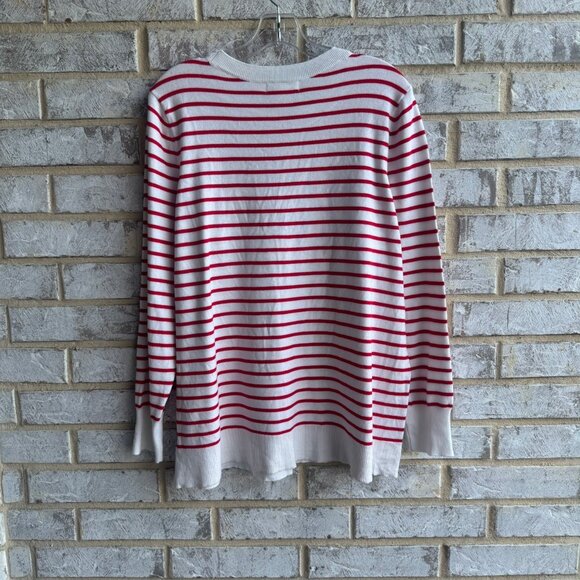 Cynthia Rowley Long Sleeve Striped "Merry & Bright" Sequined Sweater Size 1X - Picture 2 of 8